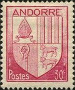 Andorra (French admin) 1944 - set Coat of arms: 30 c