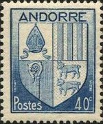 Andorra (French admin) 1944 - set Coat of arms: 40 c