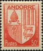 Andorra (French admin) 1944 - set Coat of arms: 50 c