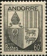 Andorra (French admin) 1944 - set Coat of arms: 60 c