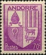 Andorra (French admin) 1944 - set Coat of arms: 70 c