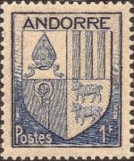 Andorra (French admin) 1944 - set Coat of arms: 1 fr