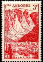 Andorra (French admin) 1955 - set Landscapes: 3 fr