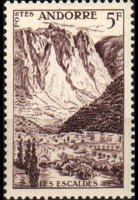 Andorra (French admin) 1955 - set Landscapes: 5 fr