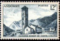 Andorra (French admin) 1955 - set Landscapes: 12 fr