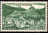 Andorra (French admin) 1955 - set Landscapes: 40 fr