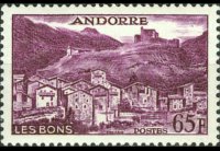 Andorra (French admin) 1955 - set Landscapes: 65 fr