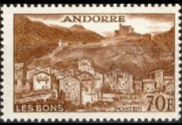 Andorra (French admin) 1955 - set Landscapes: 70 fr
