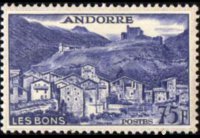 Andorra (French admin) 1955 - set Landscapes: 75 fr