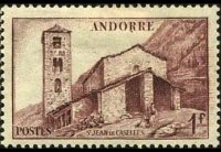 Andorra (French admin) 1944 - set Landscapes: 1 fr