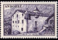 Andorra (French admin) 1944 - set Landscapes: 5 fr