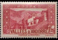 Andorra (French admin) 1932 - set Landscapes: 1,25 fr
