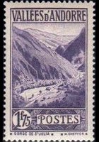 Andorra (French admin) 1932 - set Landscapes: 1,75 fr