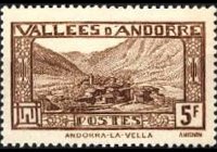 Andorra (French admin) 1932 - set Landscapes: 5 fr