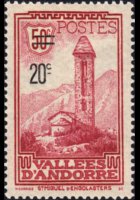 Andorra (amministrazione francese) 1932 - serie Vedute: 20 c su 50 c