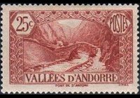 Andorra (amministrazione francese) 1932 - serie Vedute: 25 c