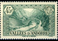Andorra (French admin) 1932 - set Landscapes: 45 c