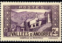 Andorra (French admin) 1932 - set Landscapes: 2,15 fr