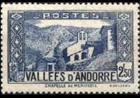 Andorra (French admin) 1932 - set Landscapes: 2,50 fr