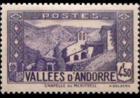 Andorra (French admin) 1932 - set Landscapes: 4,50 fr
