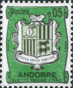 Andorra (French admin) 1961 - set Coat of arms: 0,05 fr