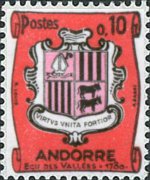Andorra (French admin) 1961 - set Coat of arms: 0,10 fr