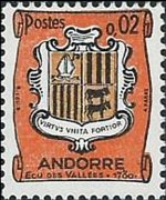 Andorra (French admin) 1961 - set Coat of arms: 0,02 fr