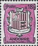 Andorra (French admin) 1961 - set Coat of arms: 0,18 fr