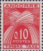 Andorra (French admin) 1961 - set Wheat sheaves - new currency: 0,10 fr