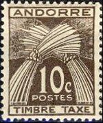 Andorra (French admin) 1946 - set Wheat sheaves: 10 c
