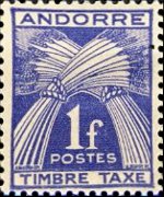 Andorra (French admin) 1946 - set Wheat sheaves: 1 fr