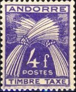 Andorra (French admin) 1946 - set Wheat sheaves: 4 fr