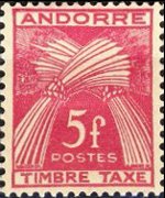 Andorra (French admin) 1946 - set Wheat sheaves: 5 fr