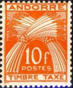 Andorra (French admin) 1946 - set Wheat sheaves: 10 fr