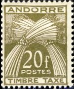 Andorra (French admin) 1946 - set Wheat sheaves: 20 fr