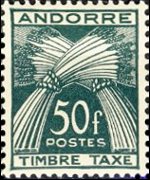 Andorra (French admin) 1946 - set Wheat sheaves: 50 fr
