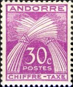 Andorra (amministrazione francese) 1943 - serie Covoni di grano: 30 c