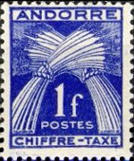 Andorra (French admin) 1943 - set Wheat sheaves: 1 fr