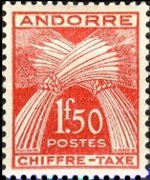 Andorra (French admin) 1943 - set Wheat sheaves: 1,50 fr