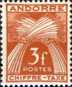 Andorra (French admin) 1943 - set Wheat sheaves: 3 fr