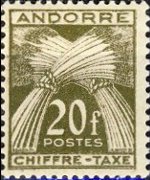Andorra (French admin) 1943 - set Wheat sheaves: 20 fr