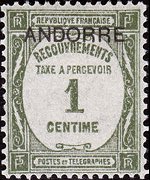 Andorra (amministrazione francese) 1931 - serie Cifra in ovale - soprastampati: 1 c