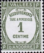 Andorra (French admin) 1935 - set Cypher inside oval: 1 c