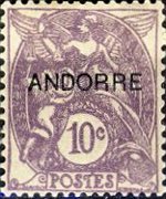 Andorra (amministrazione francese) 1931 - serie Francobolli francesi soprastampati: 10 c