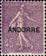 Andorra (amministrazione francese) 1931 - serie Francobolli francesi soprastampati: 45 c