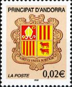 Andorra (French admin) 2002 - set Coat of arms: 0,02 €