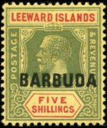 Barbuda 1922 - set King George V: 5 sh