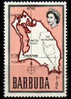 Barbuda 1968 - set Map: ½ c