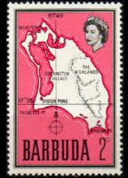 Barbuda 1968 - set Map: 2 c