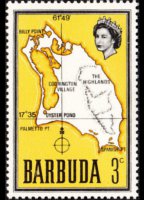 Barbuda 1968 - set Map: 3 c